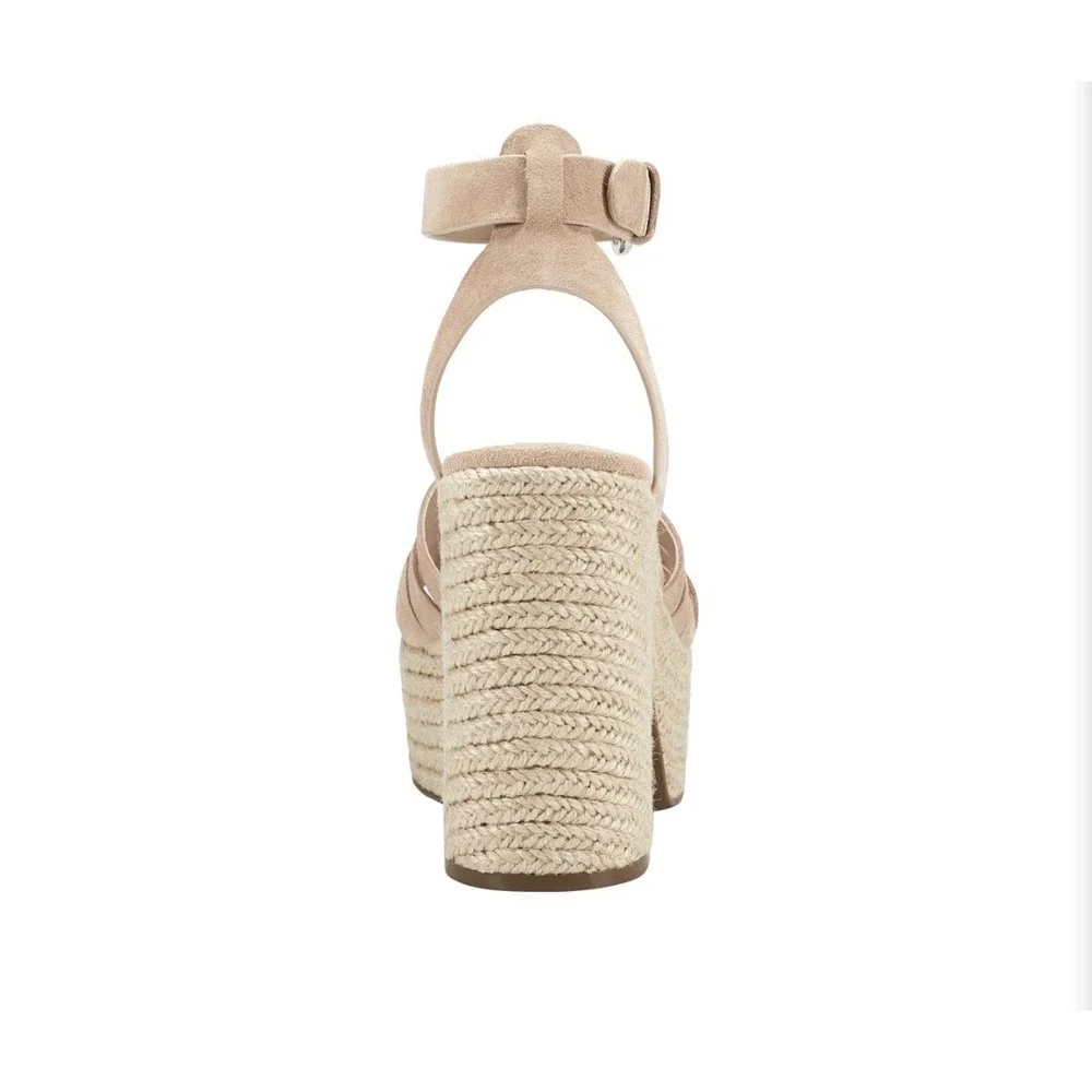 Woman's Heels Marc Fisher‎ LTD Oaten Espadrille Platform Sandal Natural Size 10M